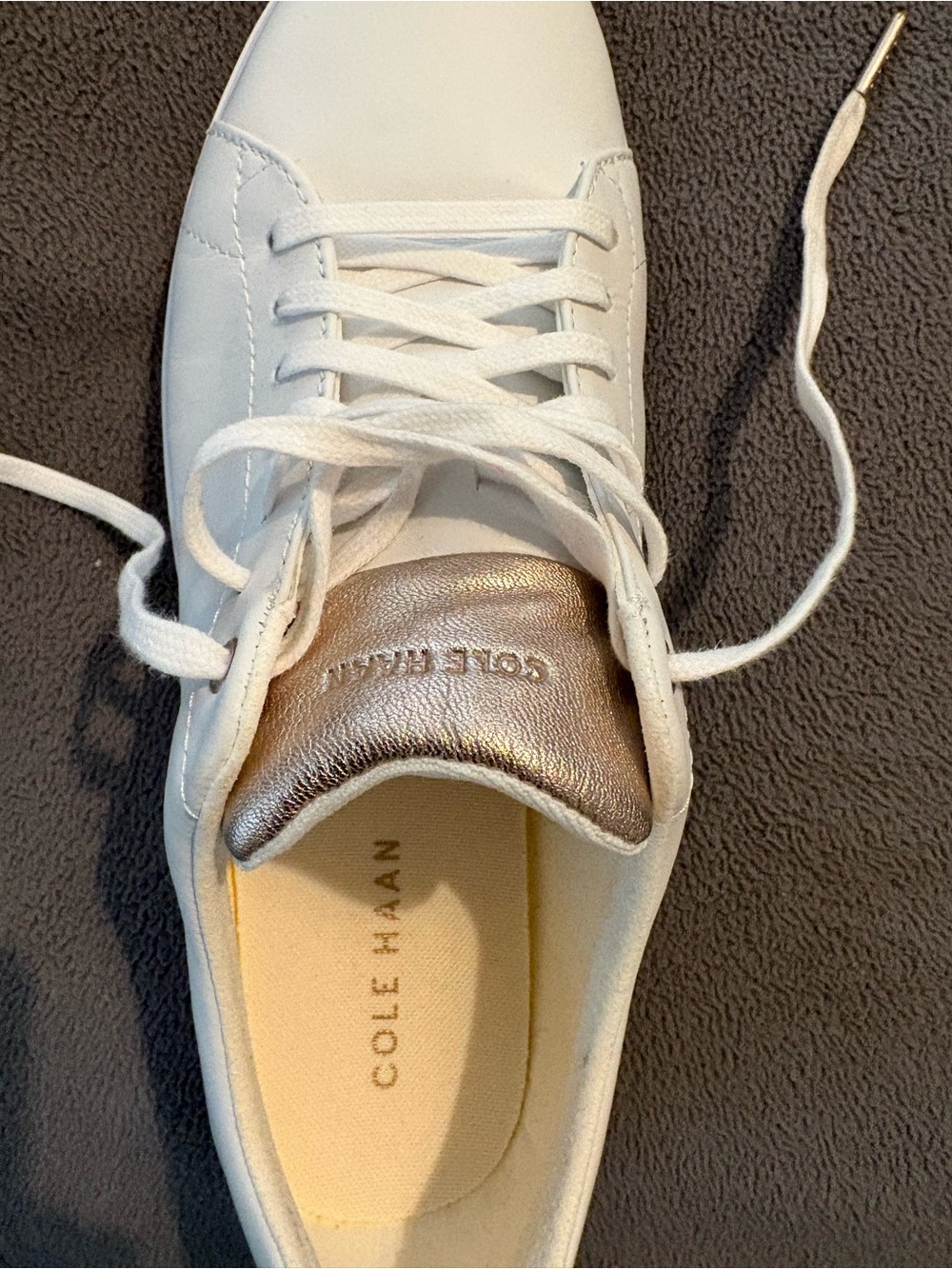 Cole Haan Women's White Low-Top Leather Sneakers EUC - Picture 8 of 8